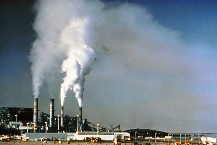 air pollution by industrial chimneys